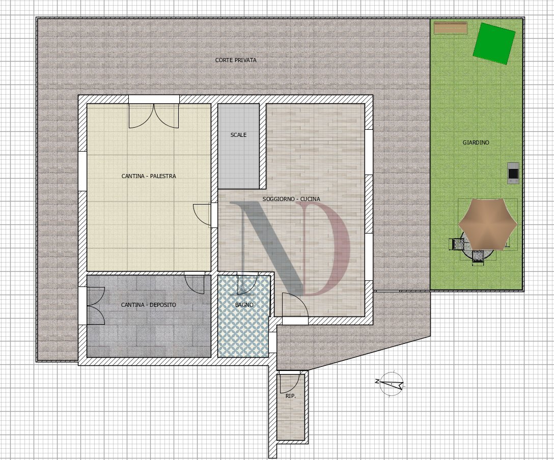 PIANO TERRA PLANIMETRIA_wm - Independent house Via Gaggiola 34B, Arcola - floor plans 1