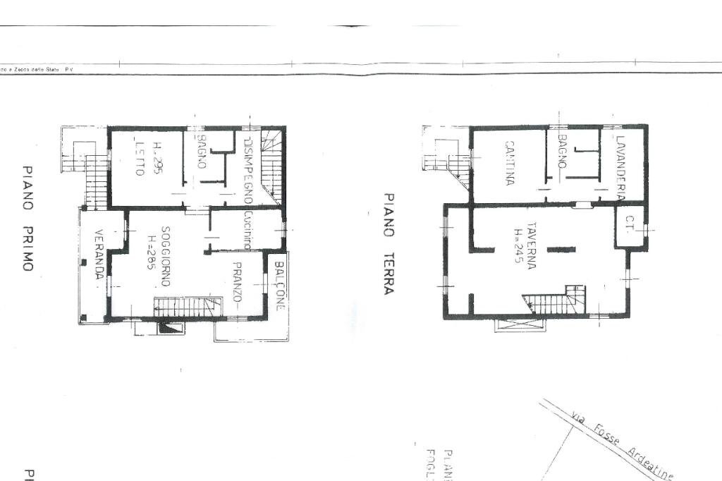 Villa Via Fosse Ardeatine, Quattro Castella - planimetria 1
