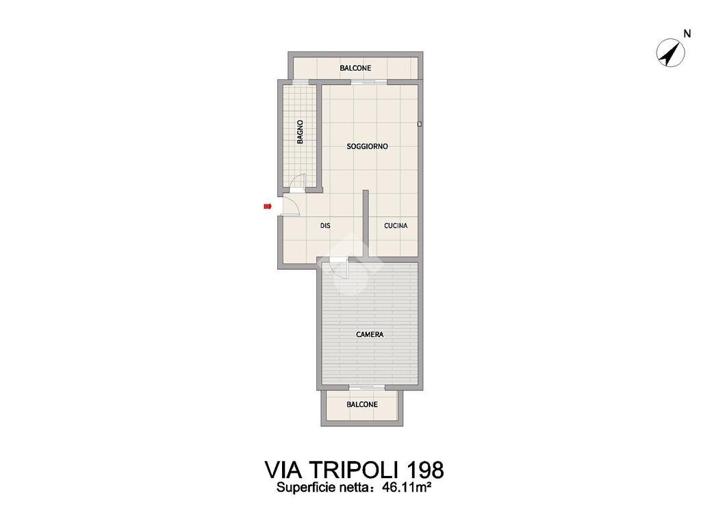 Bilocale Via Tripoli, Torino (zona Santa Rita) - planimetria 1