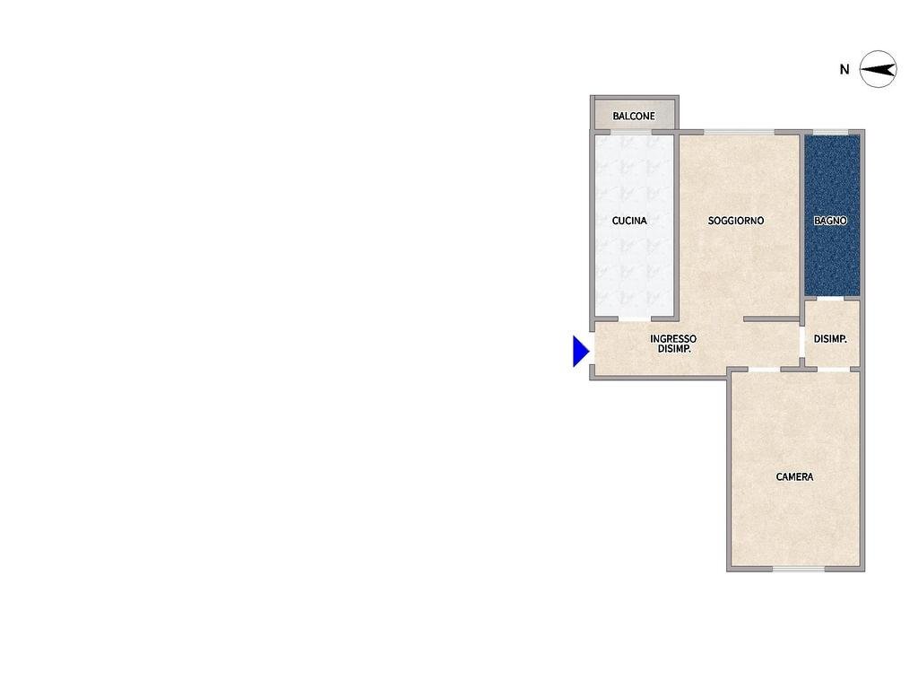 Two-room apartment Via Rho, Cornaredo - floor plans 1