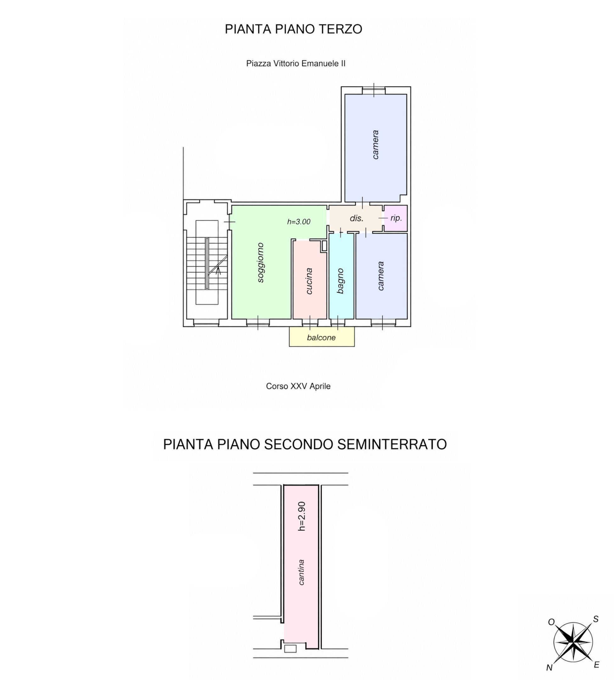 Planimetria - Trilocale Piazza Vittorio Emanuele II, Moncalvo - planimetria 1