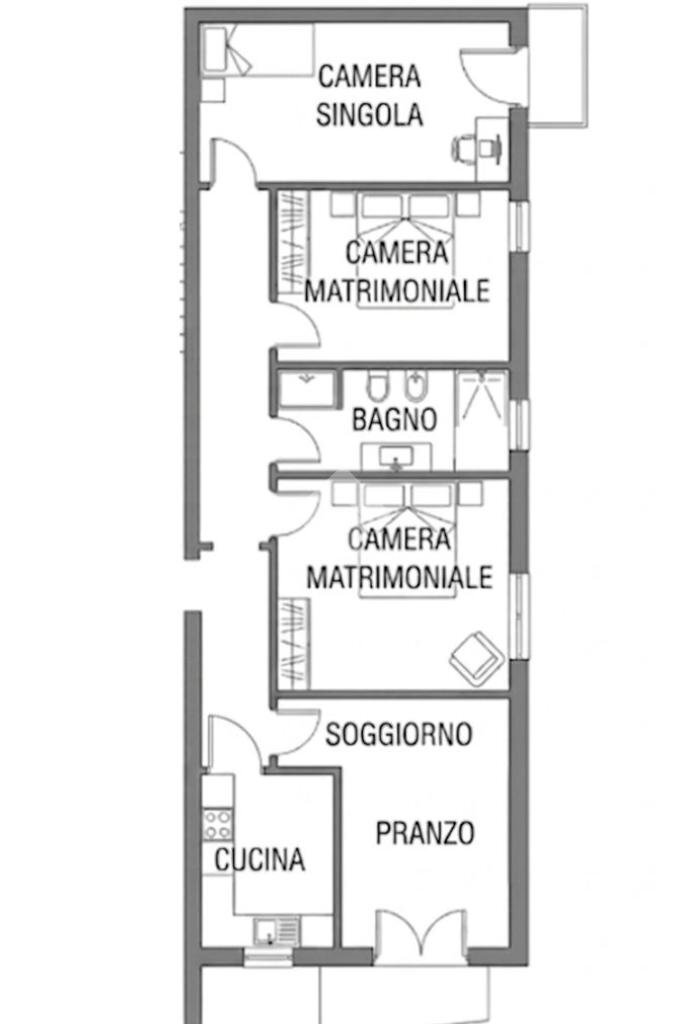 Quadrilocale Via levacher, Colorno - planimetria 1