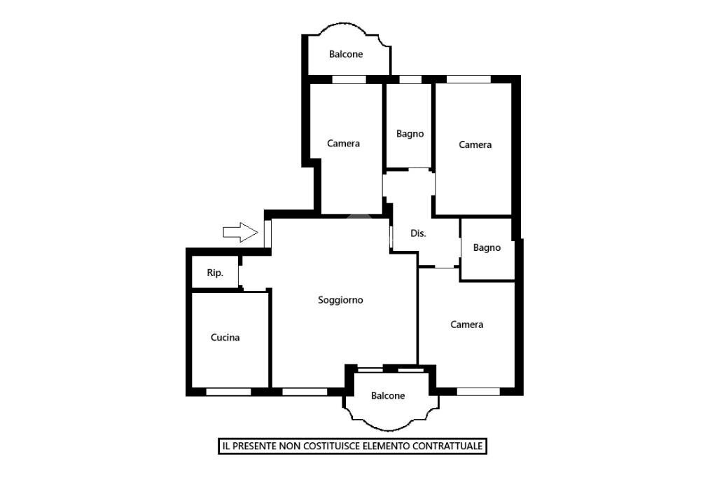 Four-room apartment Via Roma, Paullo - floor plans 1