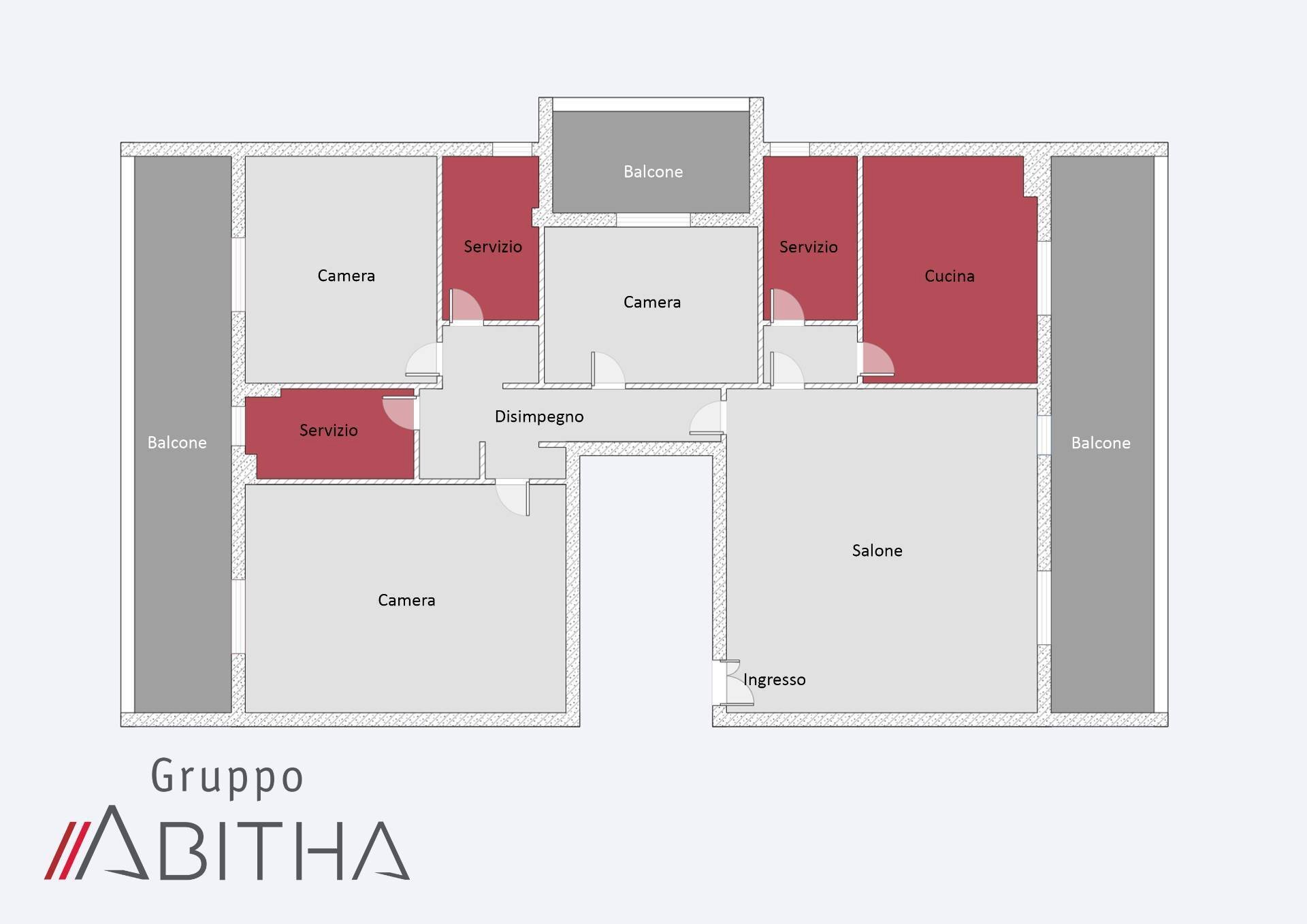 Four-room apartment Via Pollenza, Roma - floor plans 1