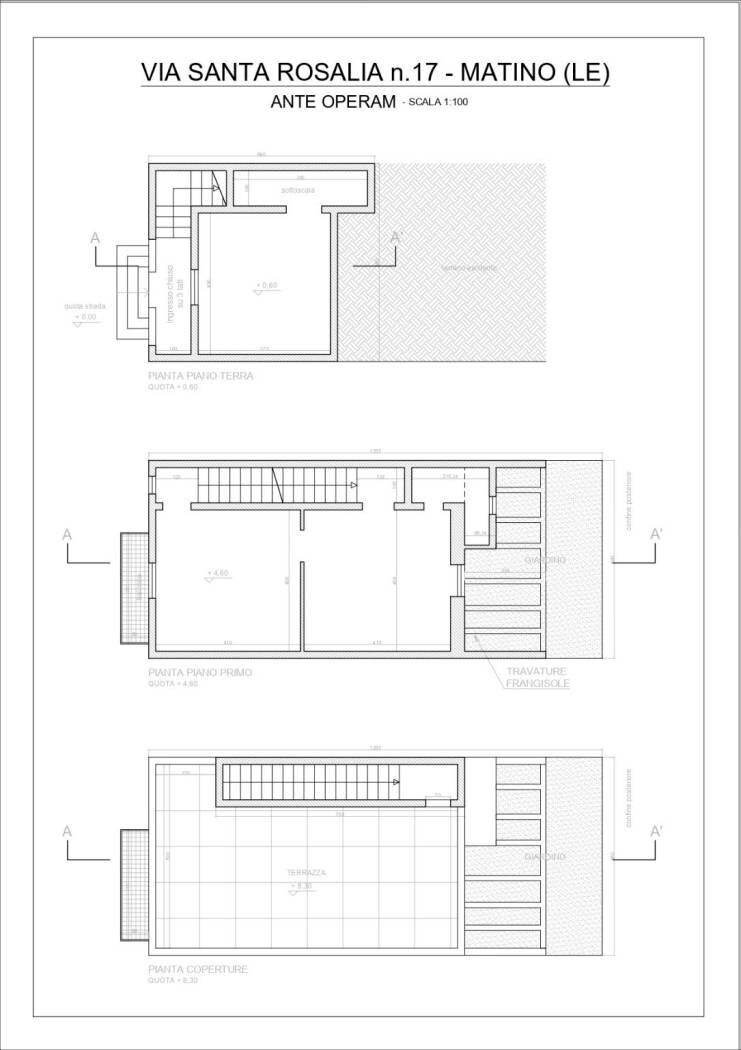 Independent house via Santa Rosalia, Matino - floor plans 1