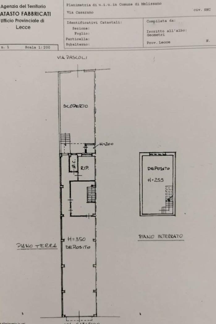 Stabile - Palazzo via Casarano, Melissano - planimetria 1