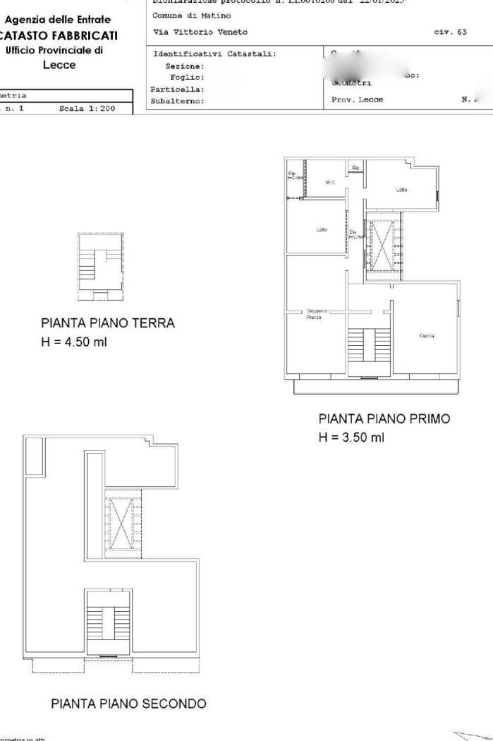 Casa indipendente via Vittorio Veneto, 63, Matino - planimetria 1