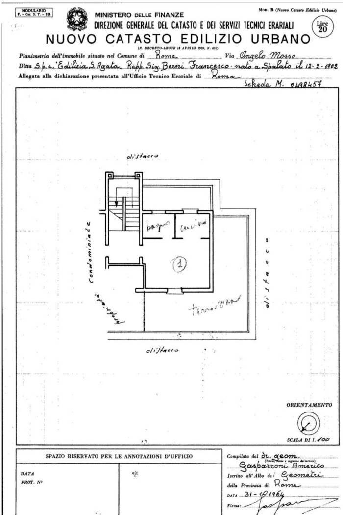Attic via Angelo Mosso, 61, Roma - floor plans 1