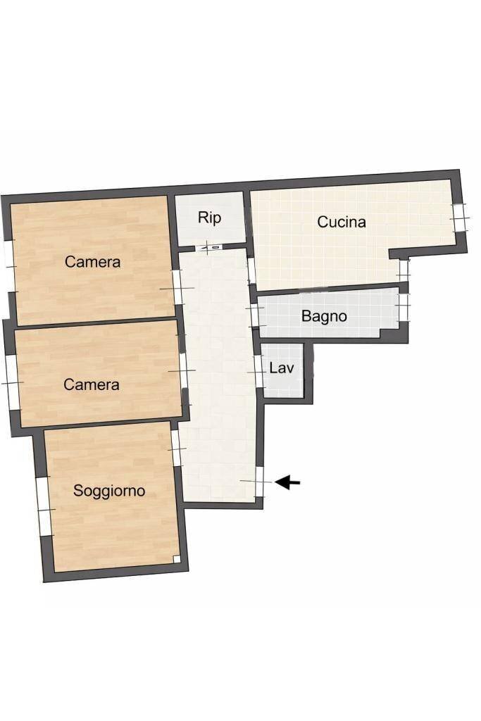 Quadrilocale via Filadelfia, 132, Torino (zona Santa Rita) - planimetria 1