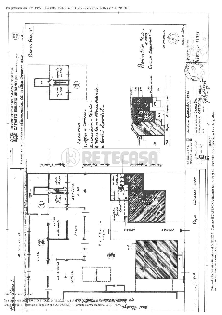 SKM_C250i26060910320 - Terreno edificabile Via Papa Giovanni XXIII 6, Capergnanica - planimetria 1