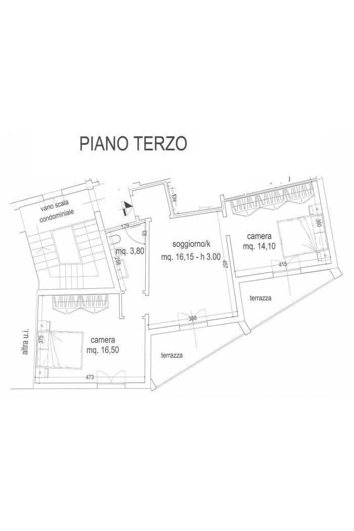 Planimetria - Three-room apartment Via Attavante, Firenze - floor plans 1
