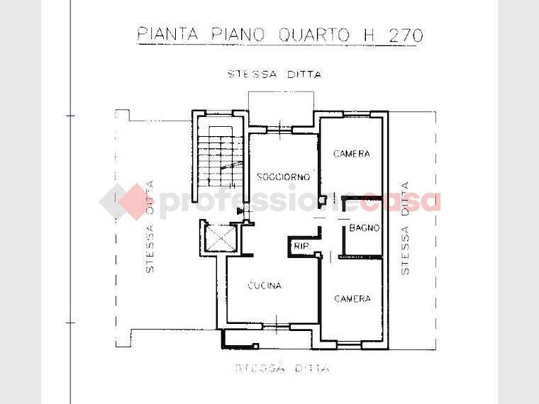 Four-room apartment piazza avis, 5, Pinerolo - floor plans 1