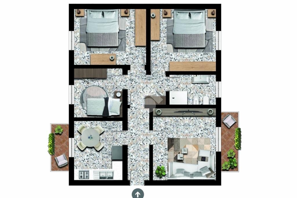 Four-room apartment Via Piave, Cento - floor plans 1