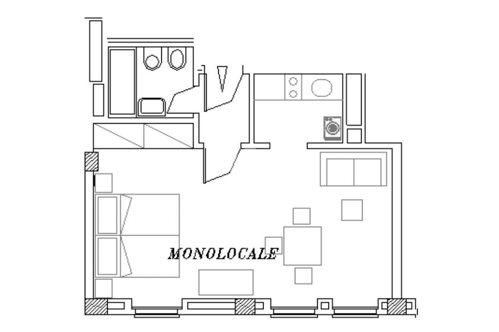 One-room apartment Piazza Dei Cigni B, hamlet Milano 3, Basiglio - floor plans 1