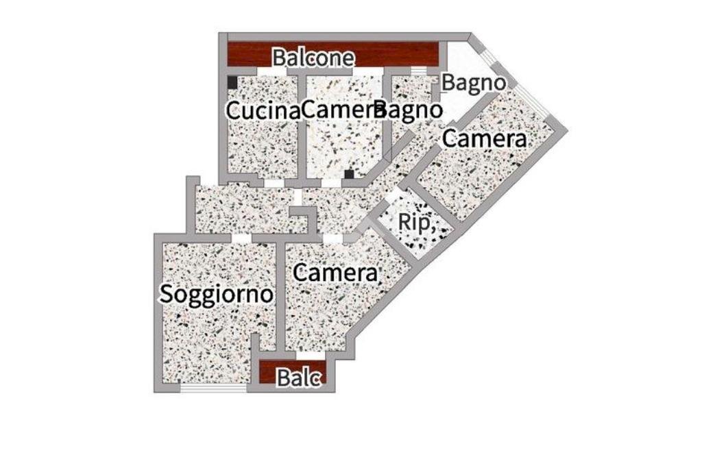 Four-room apartment Via betulle, Milano (neighborhood Quartiere degli Olmi) - floor plans 1