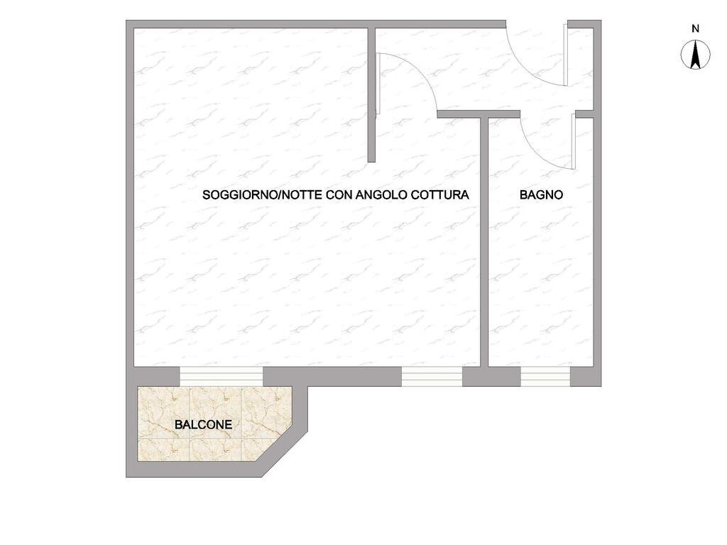 Monolocale Via Luigi Ornato, Milano (zona Niguarda) - planimetria 1