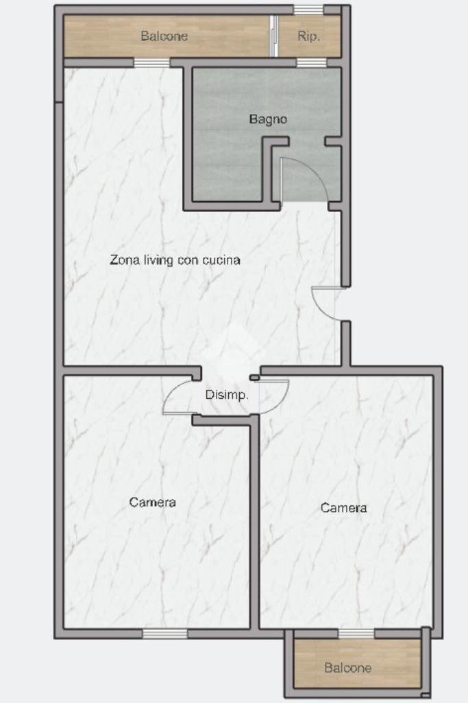 Trilocale Via Spalato, Torino (zona San Paolo) - planimetria 1