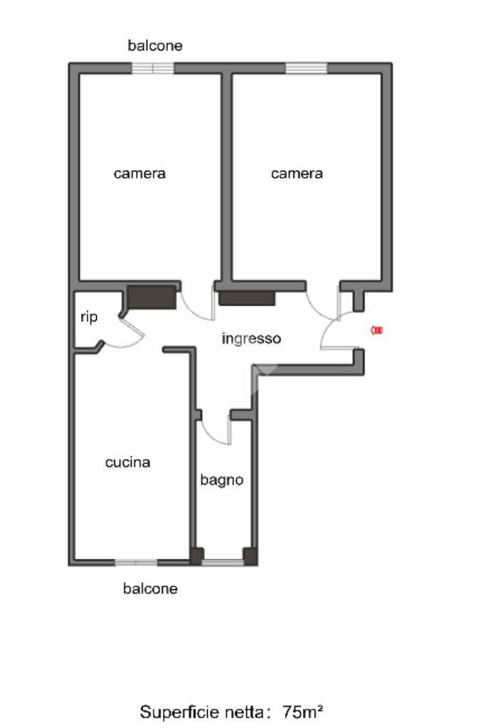 Appartamento Via Isonzo, Torino (zona San Paolo) - planimetria 1