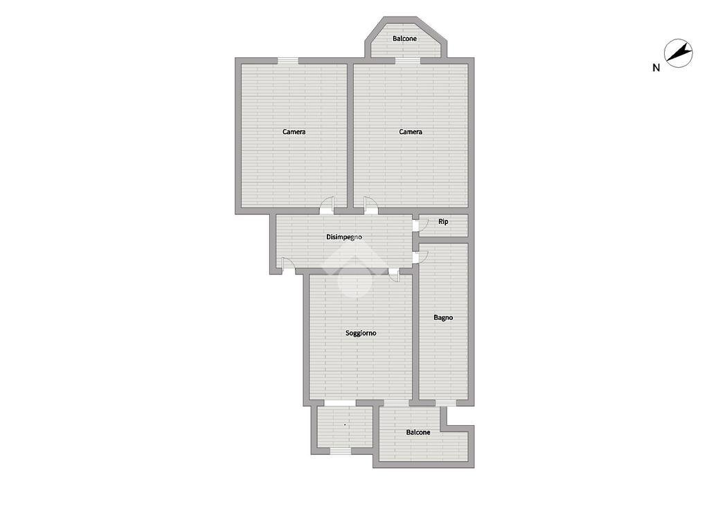 Trilocale Via Raffaele Cadorna, Torino (zona Santa Rita) - planimetria 1