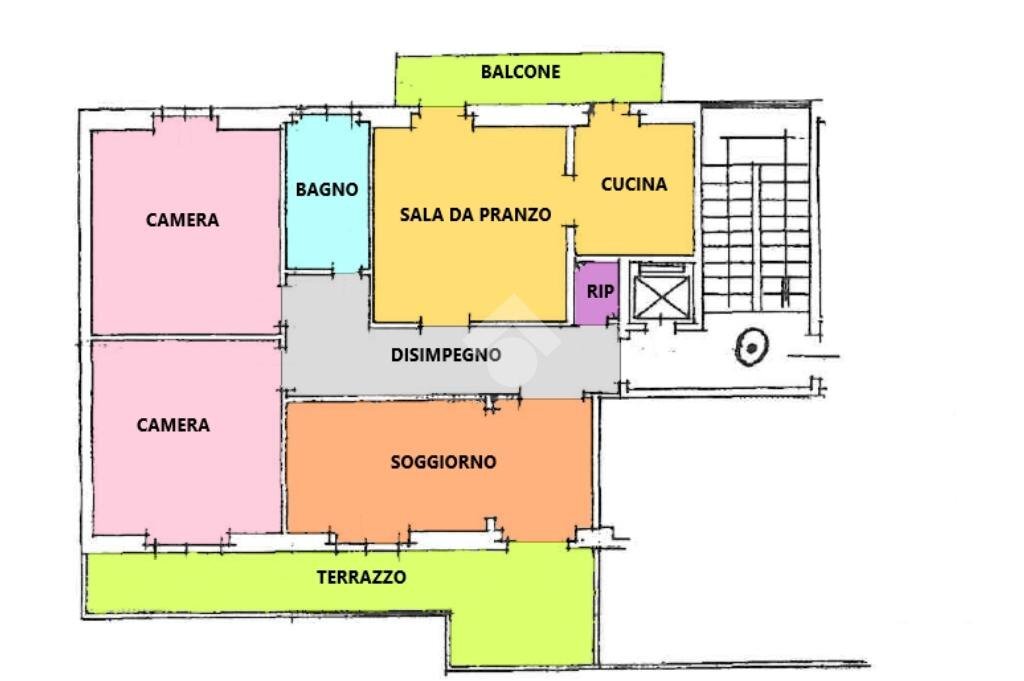 Quadrilocale Via Vinzaglio, Alessandria - planimetria 1