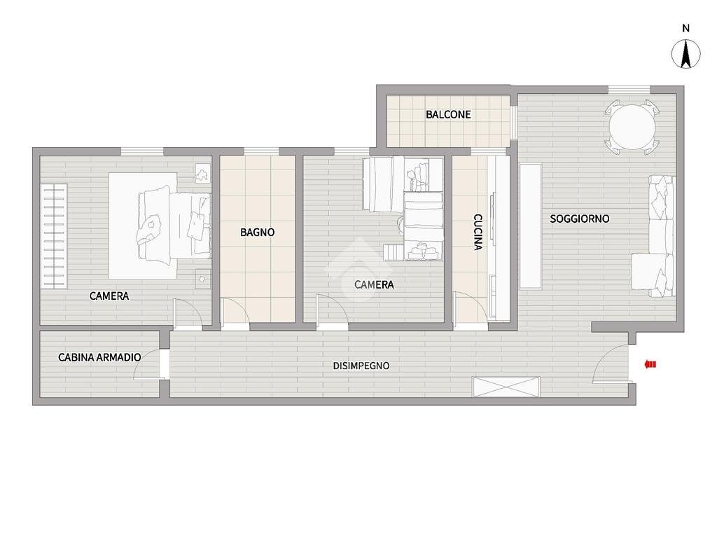 Three-room apartment Via Alessandro Manzoni, Bareggio - floor plans 1