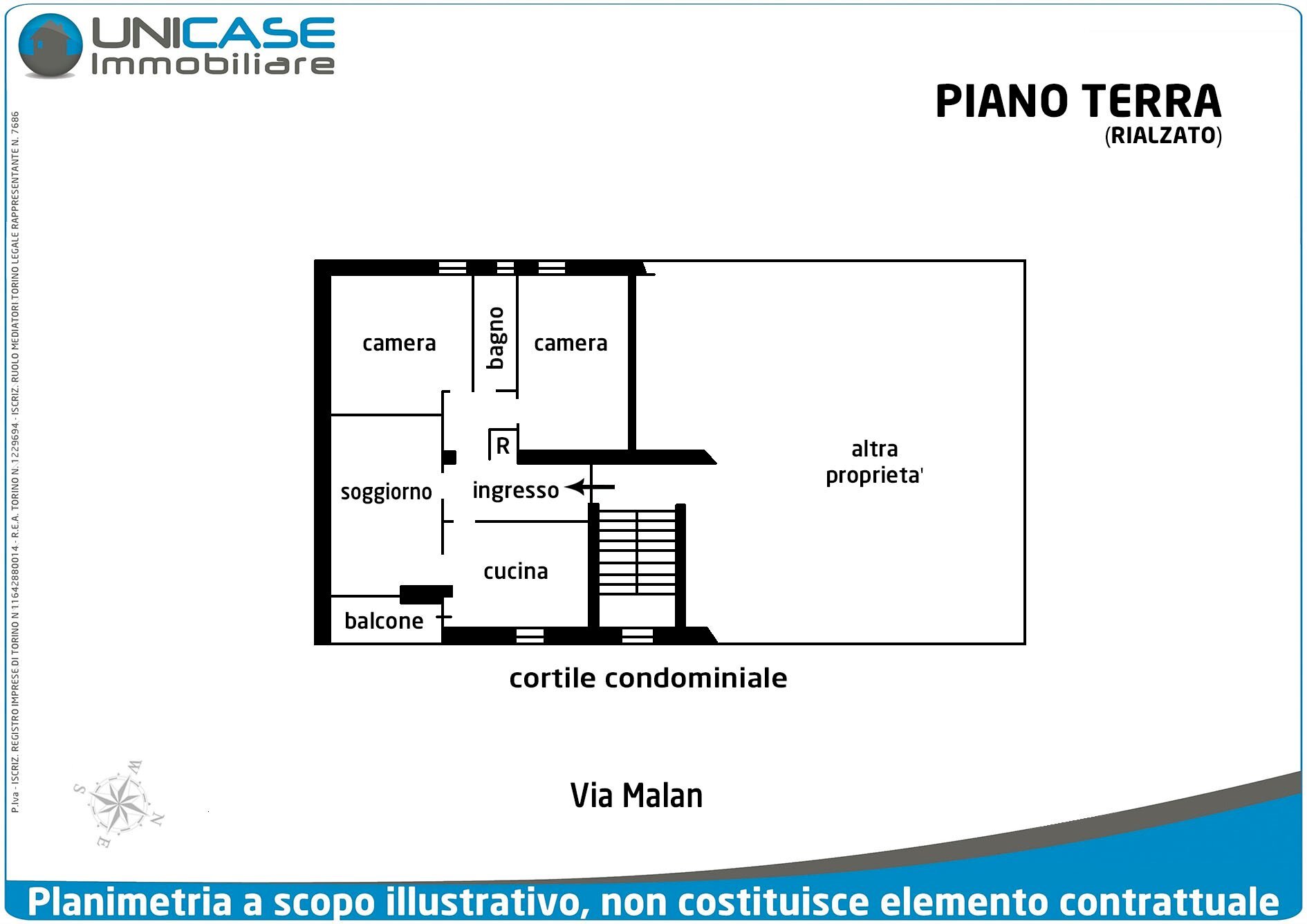Four-room apartment via Malan, 22, Luserna San Giovanni - floor plans 1