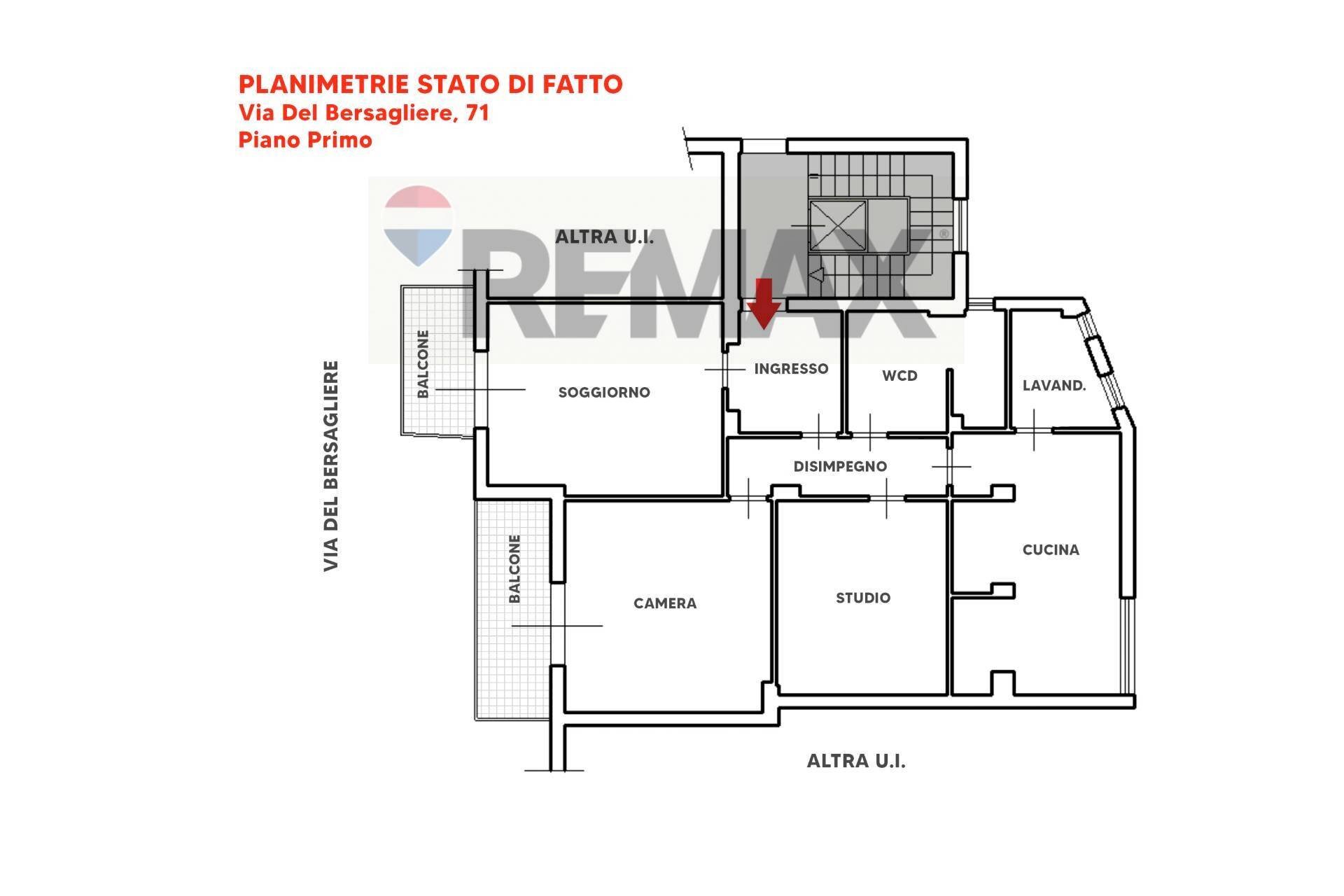 Pianta 2D - Four-room apartment Via Del Bersagliere
 
71, Palermo - floor plans 1