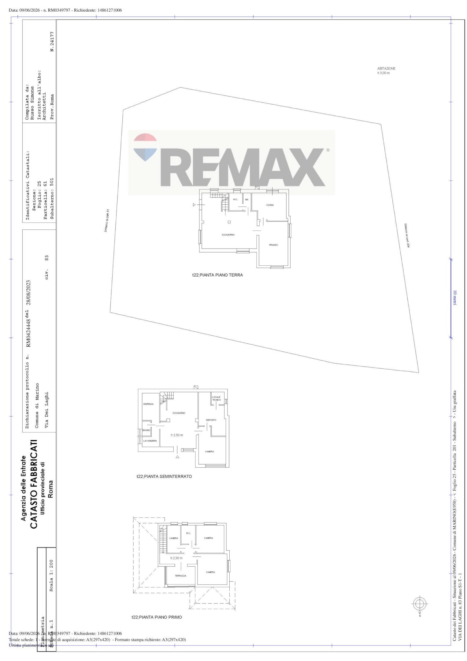Pianta 2D - Villa Via Dei Laghi
 
83, Marino - planimetria 1