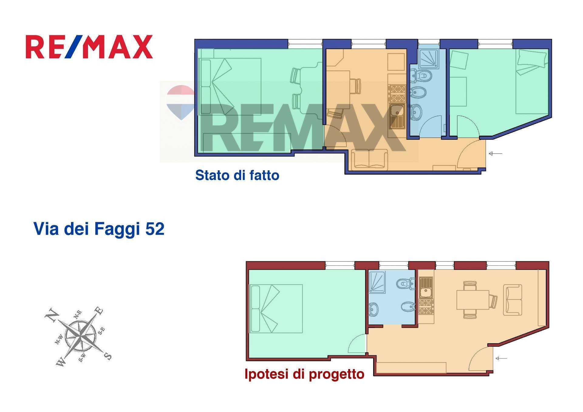 Pianta 2D - Trilocale Roma - planimetria 1