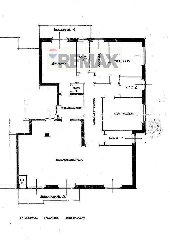 Pianta 2D - Three-room apartment VIA DANTE
 
44, Brugherio - floor plans 1