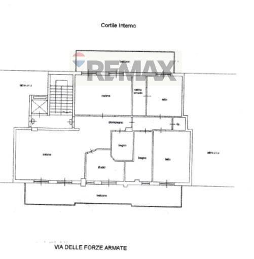 Pianta 2D - Appartamento Via Delle Forze Armate
 
44, Bari - planimetria 1