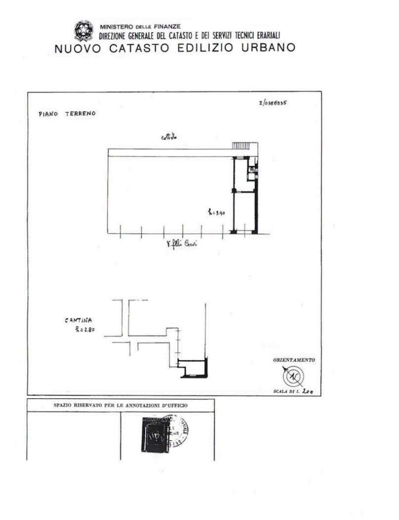 Negozio via Fratelli Cervi, San Giuliano Milanese - planimetria 1