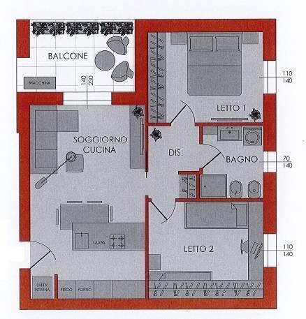 Foto 28 - Three-room apartment Via IV Novembre, Piacenza - floor plans 1