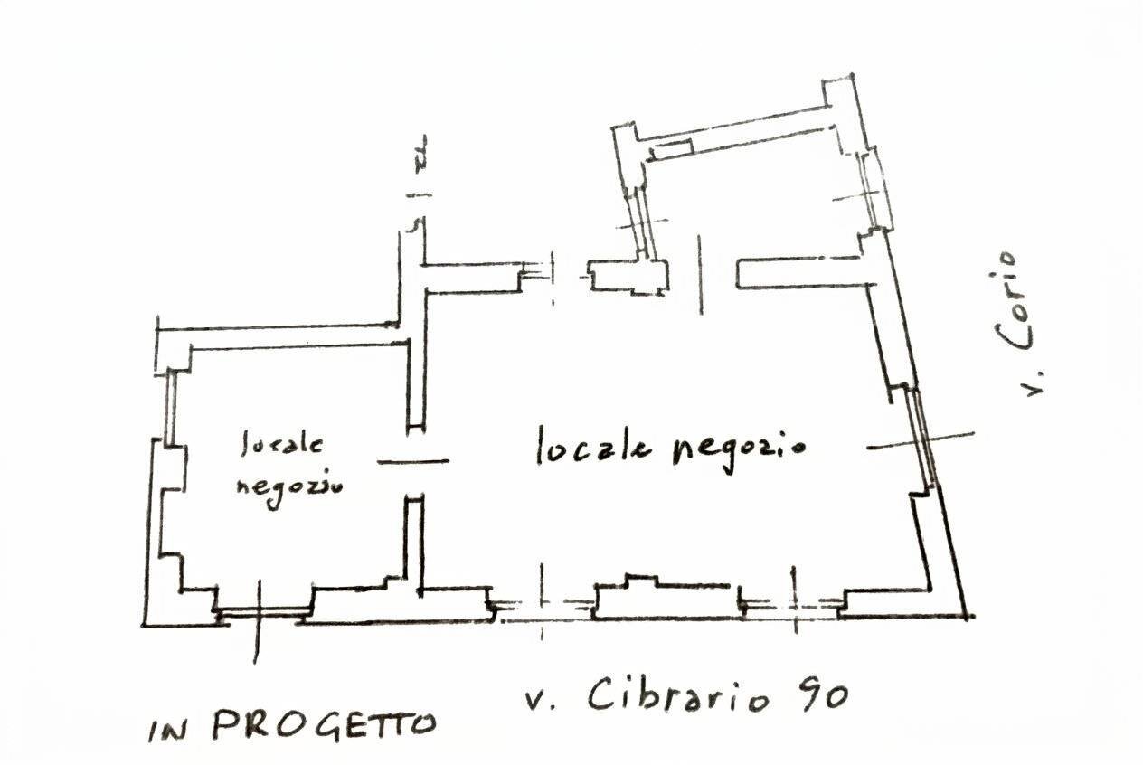 Negozio via Luigi Cibrario, 90, Torino (zona Campidoglio) - planimetria 1