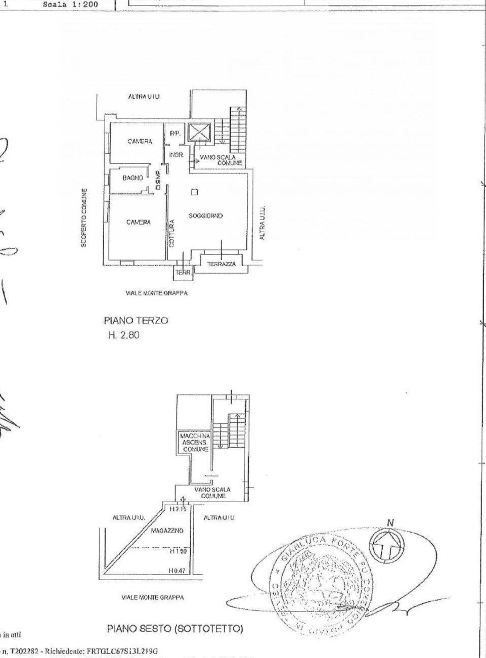 Foto 19 - Quadrilocale VIALE MONTEGRAPPA
 
34/E, Treviso - planimetria 1