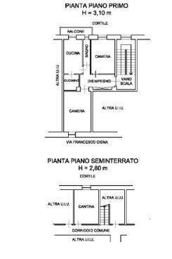 Three-room apartment via Francesco Cigna, 84, Torino (neighborhood Aurora) - floor plans 1