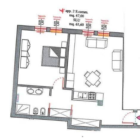 Foto 13 - Bilocale Mantova - planimetria 1
