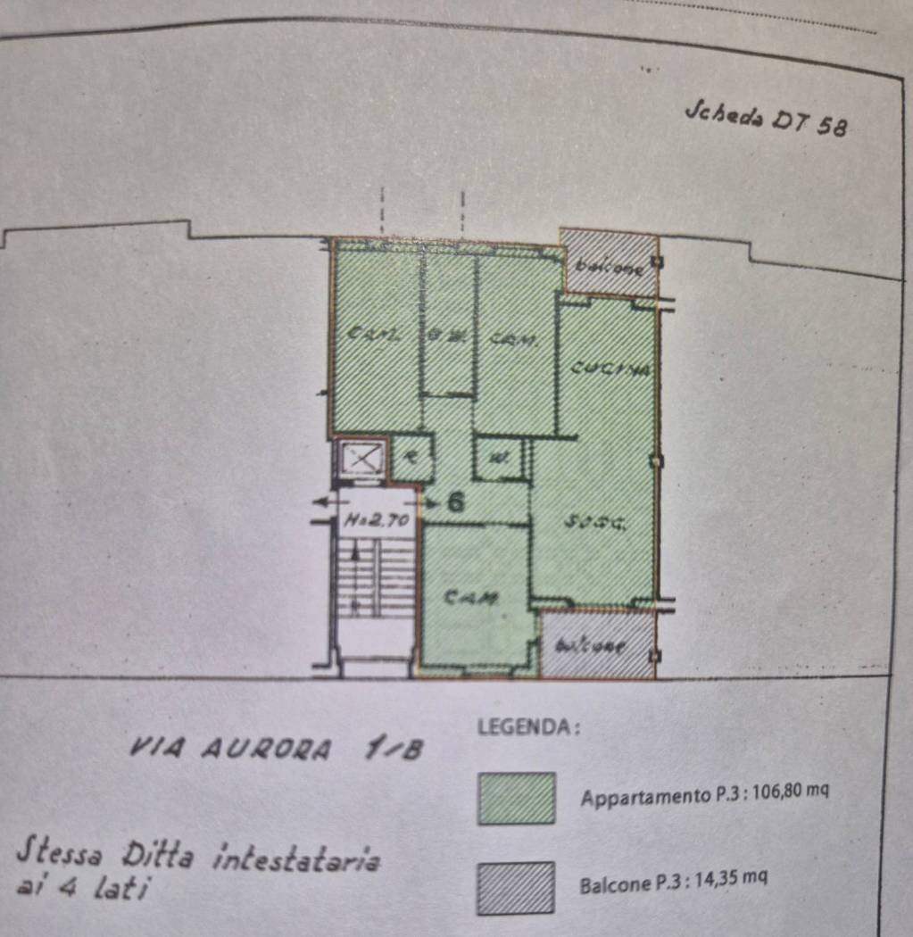 Appartamento via Aurora, frazione Cerialdo, Cuneo - planimetria 1