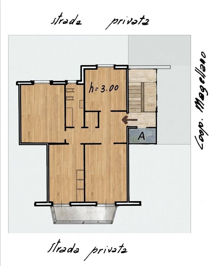 Three-room apartment corso Ferdinando Magellano, 1b, Genova (neighborhood Sampierdarena) - floor plans 1
