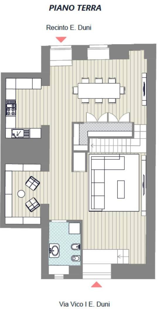 Four-room apartment vico II Emanuele Duni, 8, Matera - floor plans 1
