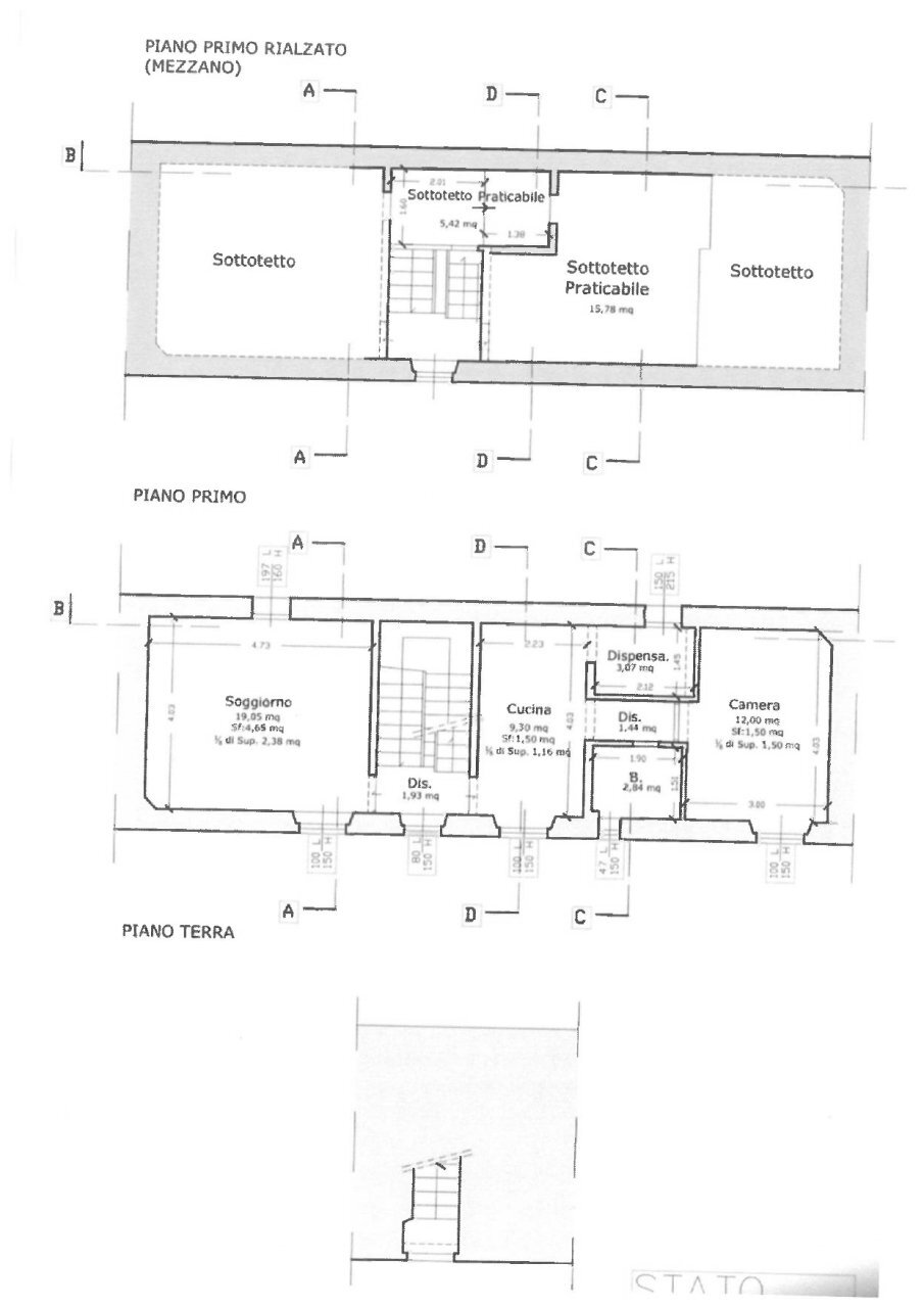 planimetria - Townhouse Via Giovan Filippo Mariti, Firenze (neighborhood Santa Maria Novella) - floor plans 1