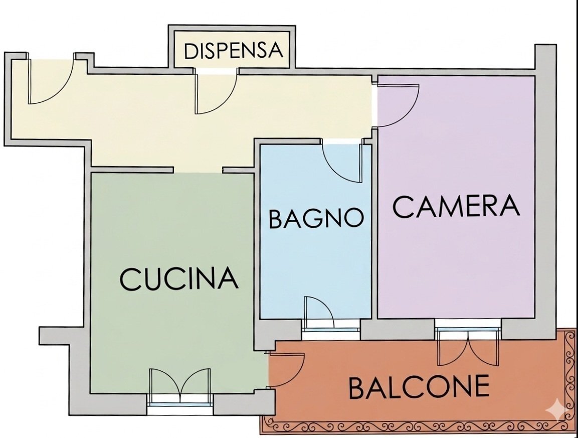 pinetti - Appartamento Via Piero Pinetti 66 B, Genova (zona Marassi) - planimetria 1