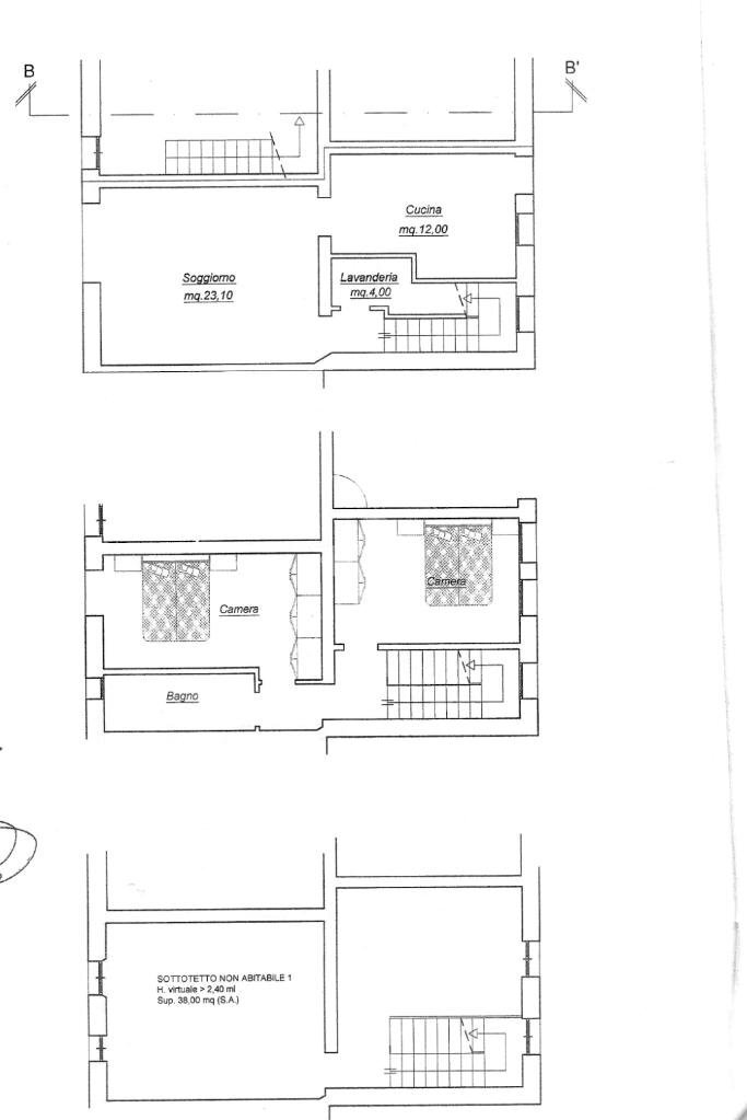Portion of a house Via Bacciliera, Calderara di Reno - floor plans 1