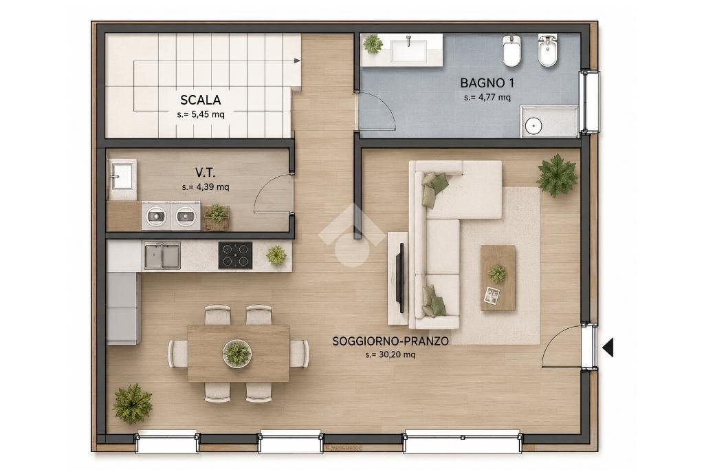 Portion of a house Via Bazzane, Calderara di Reno - floor plans 1