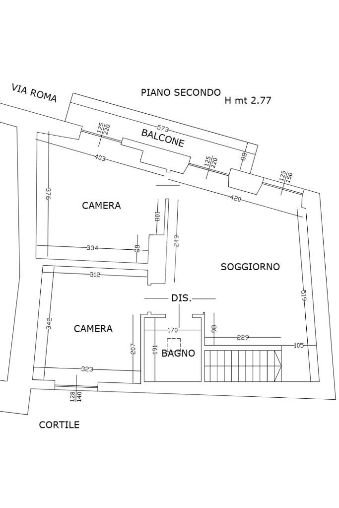 Three-room apartment Via Roma, Piossasco - floor plans 1
