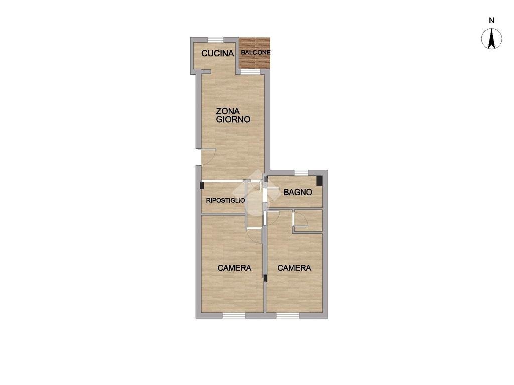 Three-room apartment Via Trebbia, Milano (neighborhood Ticinese) - floor plans 1
