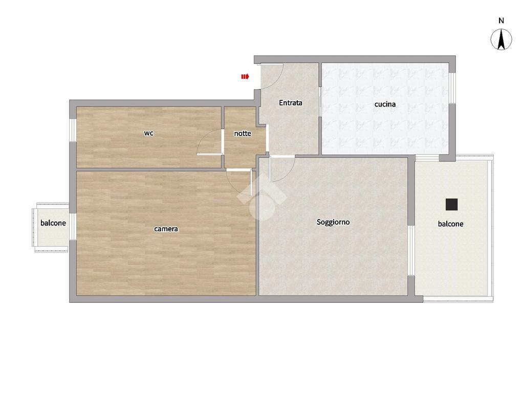 Bilocale Via Sem Benelli, Milano (zona Gallaratese) - planimetria 1
