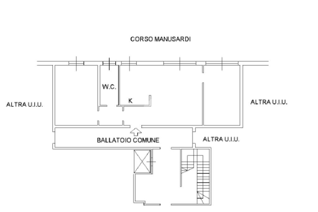 Trilocale Corso Luigi Manusardi, Milano - planimetria 1