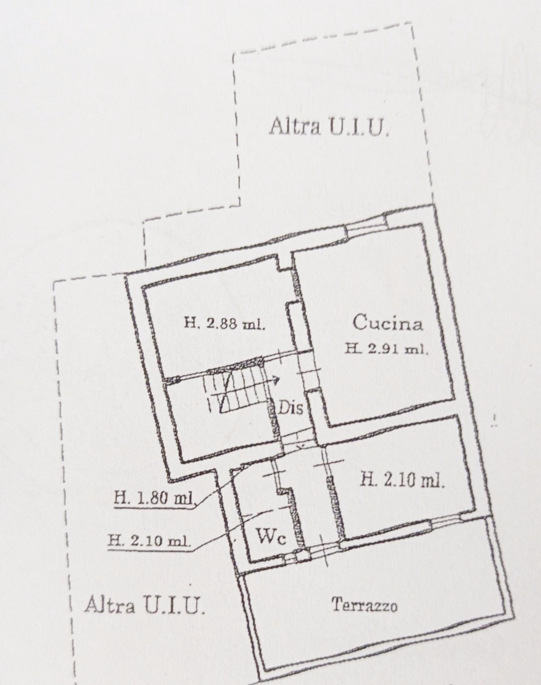 Two-room apartment piazza Giuseppe Garibaldi, Camporosso - floor plans 1