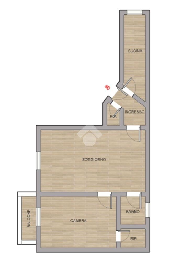 Two-room apartment Via Giuseppe Pecchio, Milano (neighborhood Città Studi) - floor plans 1